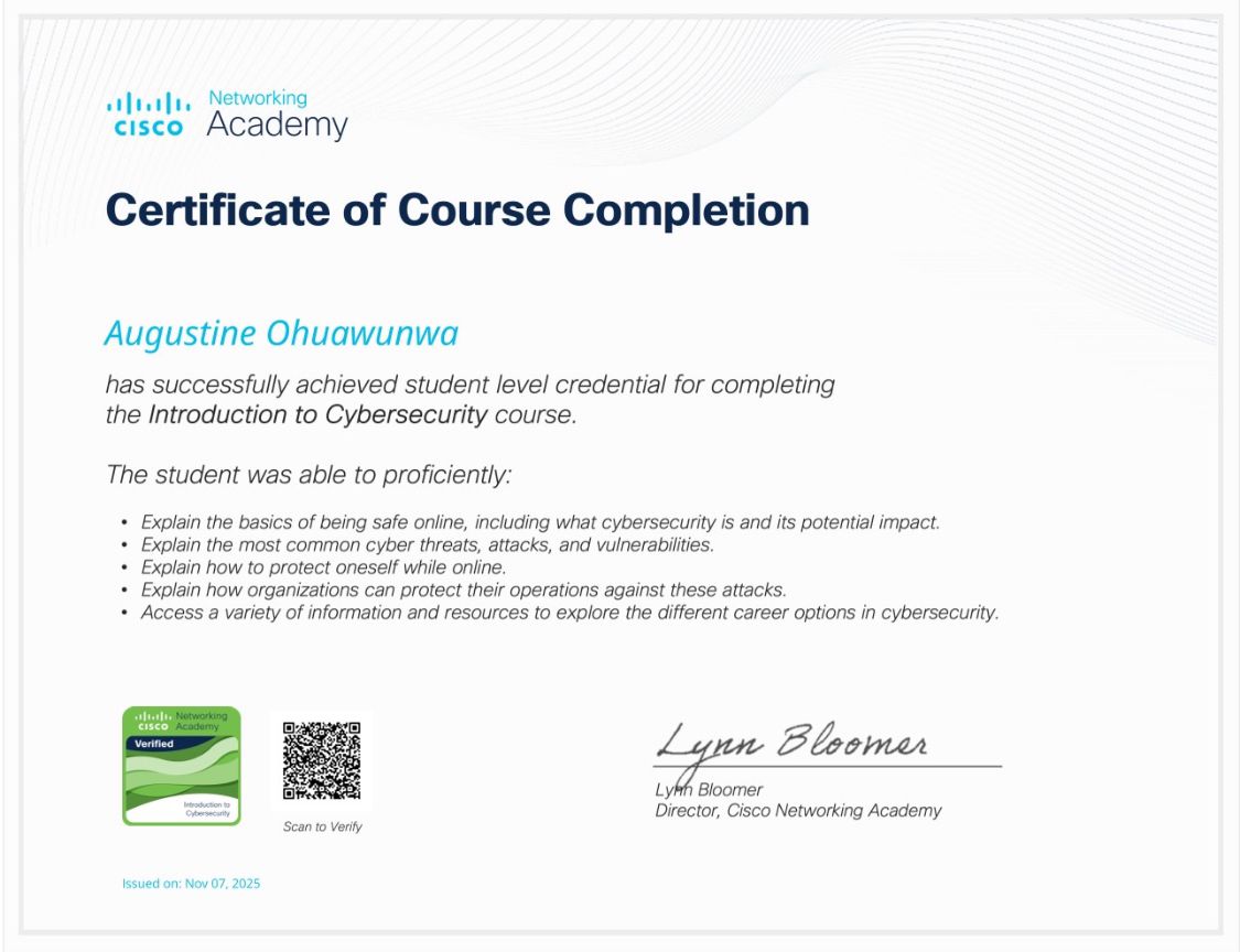 Certificate in Introduction to Cyber Security